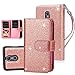 TabPow LG Stylo 3 Case, 10 Card Slot - ID Slot, Button Wallet Folio PU Leather Case Cover with Detachable Magnetic Hard Case for LG Stylo 3/ LG Stylo 3 Plus -Rose Gold