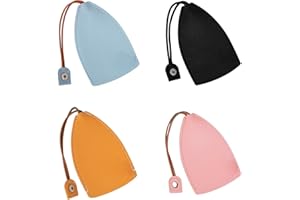 WisePoint Cute Key Fob Case 4PCS, PU Leather Car Key Case Portable Key Pouch for Car Keys, Personalized Pull Out Key Bag