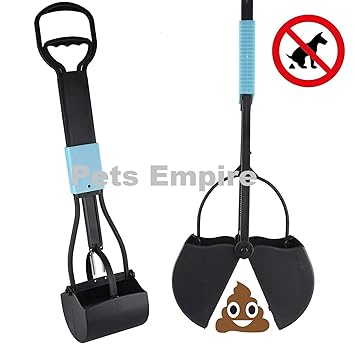 Pets Empire Long Handle Waste Pickup Poop Scooper Tool with Spring (Colour May Vary)