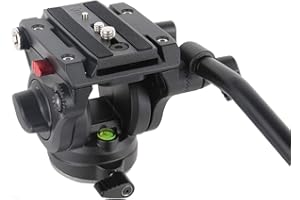 Avella Video Tripod Fluid Head with Quick Release Plate, Lightweight Heavy Duty Compatible with Manfrotto,Max Load 13.2lb/6kg for Video Canon Nikon Sony Olympus Panasonic DSLR Camera, V501