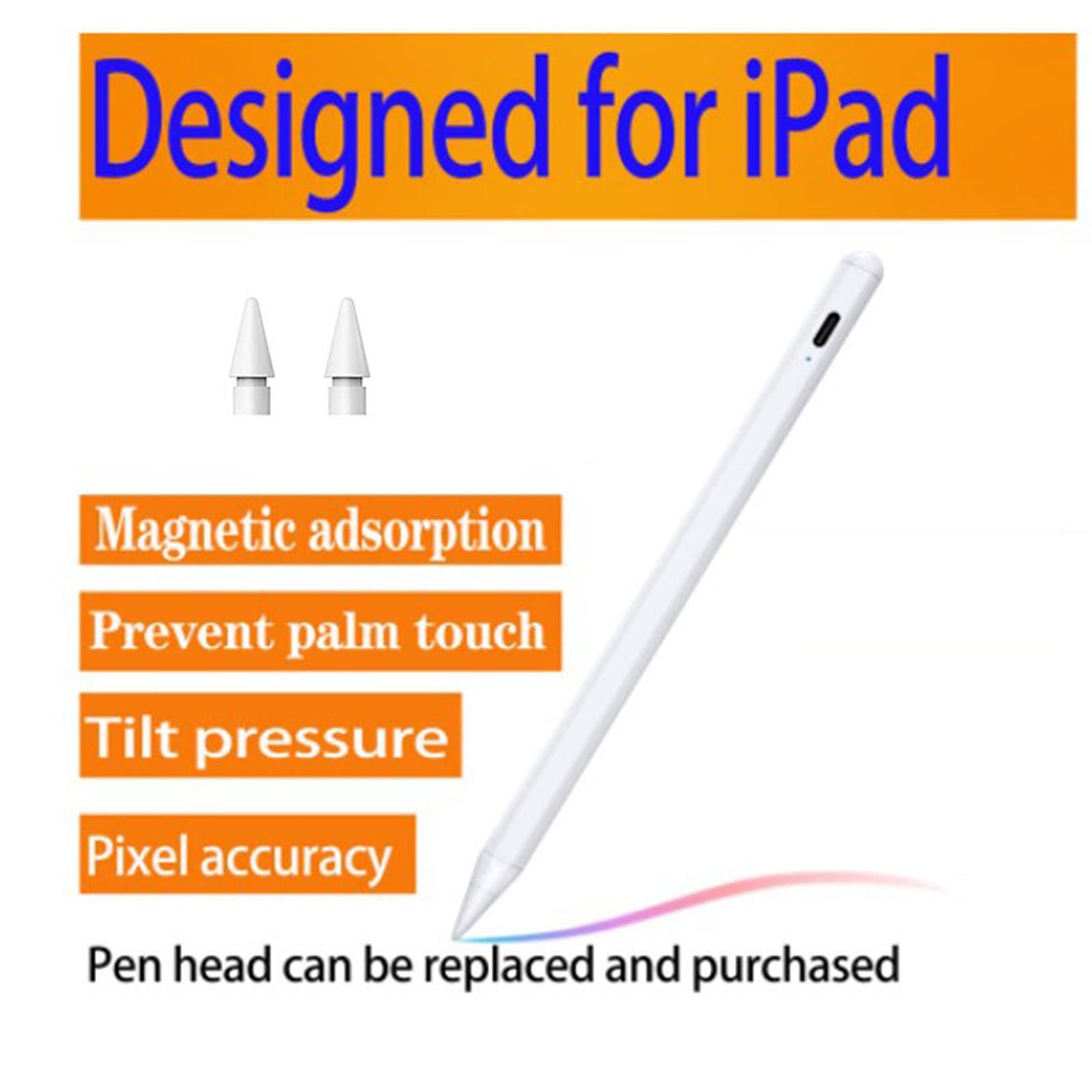 Stylus Pen for ipad with Tilt Sensitive & Palm Rejection, Active Pencil Compatible with Apple iPad Pro 11/12.9 Inch, iPad 6/7/8/9/10th Generation, iPad Air 3rd/4th, iPad Mini 5/6th Gen