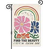 JMYROG Find the Beauty in Every Day Garden Flag, Double Sided Yard Outdoor Farmhouse Lawn Porch Decor Flag, Funny Thoughtful Housewarming Banner, Appreciation Gifts for Family Friend Coworker