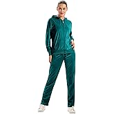 TanBridge Women’s Velour Tracksuit Set 2 Piece Y2K Outfits Zip Up Velvet Hoodie Sweatsuit Jogging Casual Sport Lounge Wear
