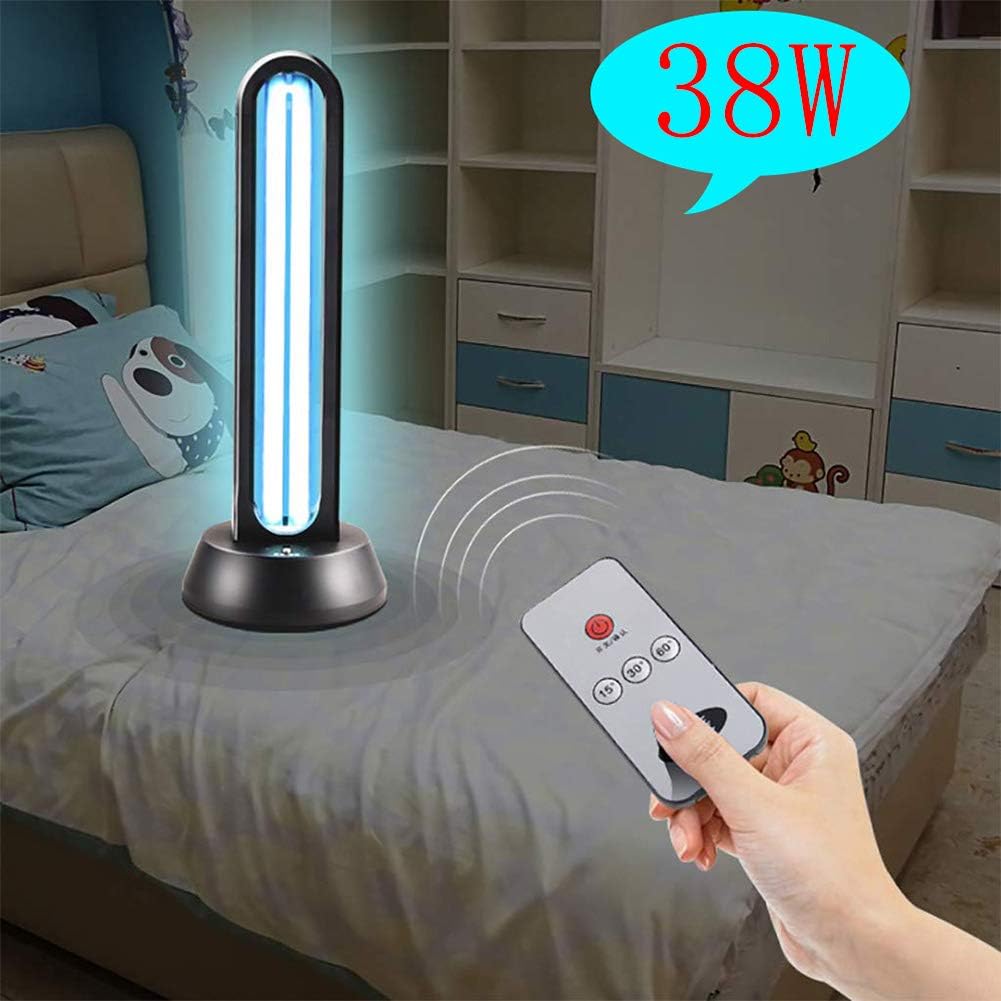 Vicareer Germicidal Lamp UV Quartz Lamp Portable Ozone Sterilization Lamp Ultraviolet Disinfection Lamp, 38W Timer Portable Germicidal Lamp, Energy-Saving Sterilizer