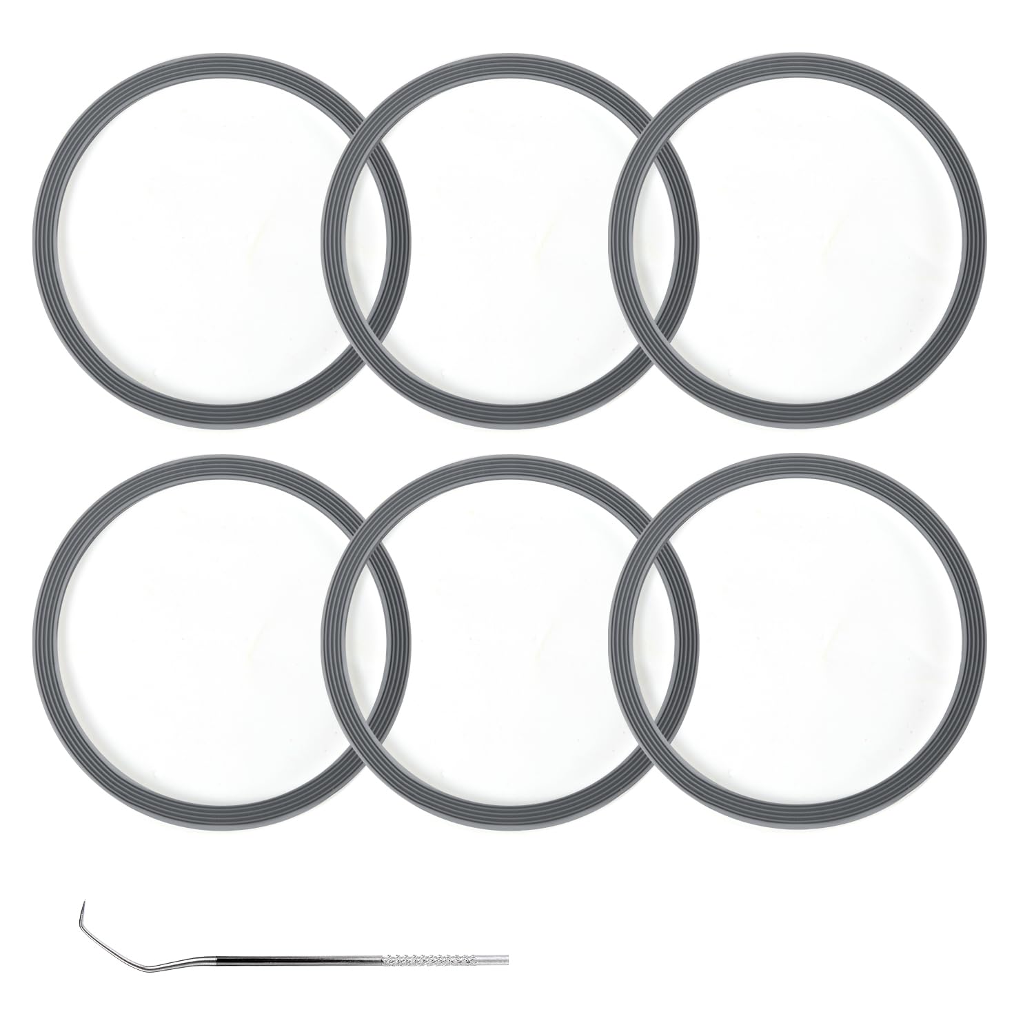6pcs Water Bottle Gasket + Crochet, O Ring Water Bottle Gasket Replacement Parts Silicone Lid Seal Ring Accessories for Owala FreeSip 19/24/32/40oz