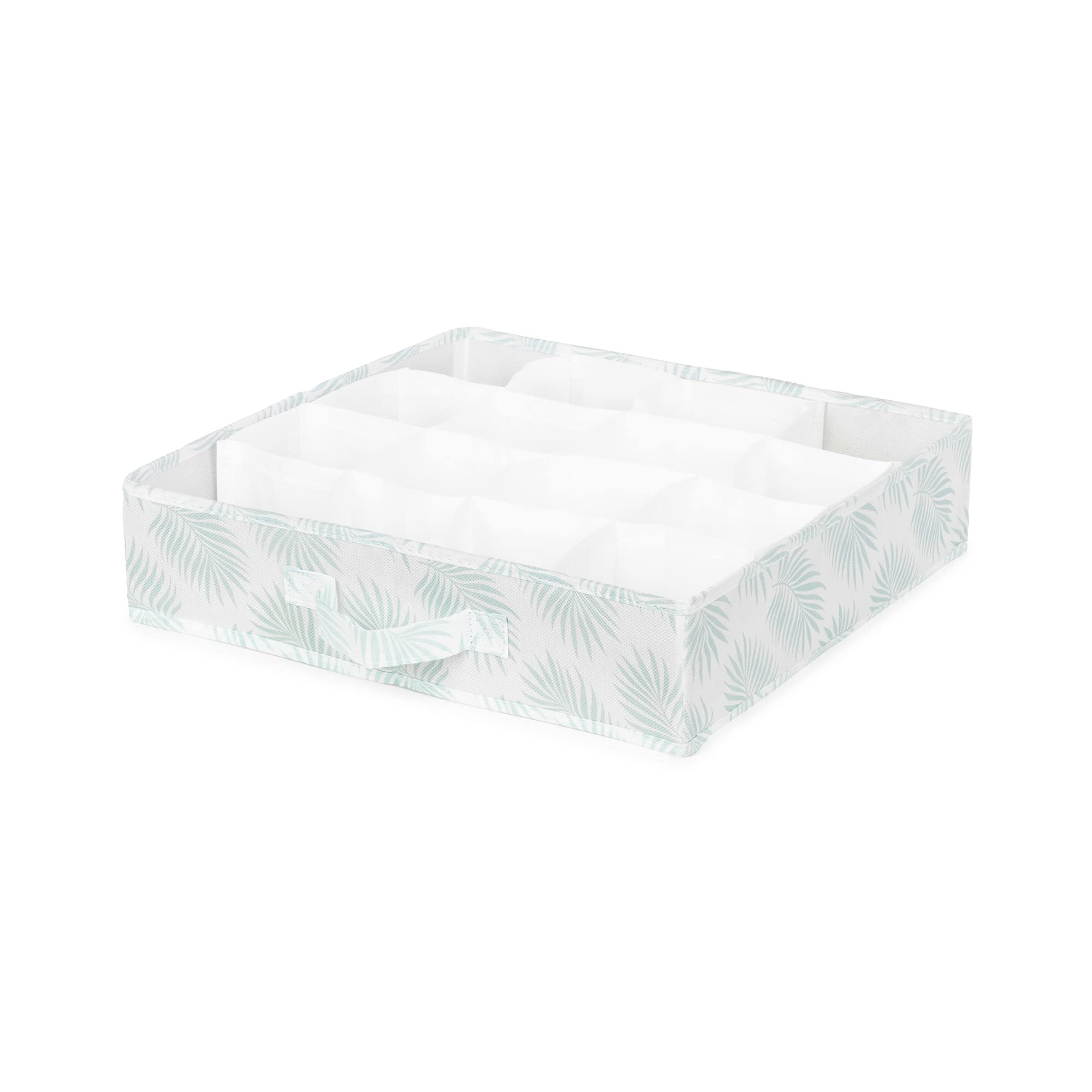 Compactor 16 Compartment Drawer Organiser Divider, For Underwear and Accessories, 40 x 40 x H9 cm, Non-Woven Polypropylene, Grey/White, Palma Range, RAN10160