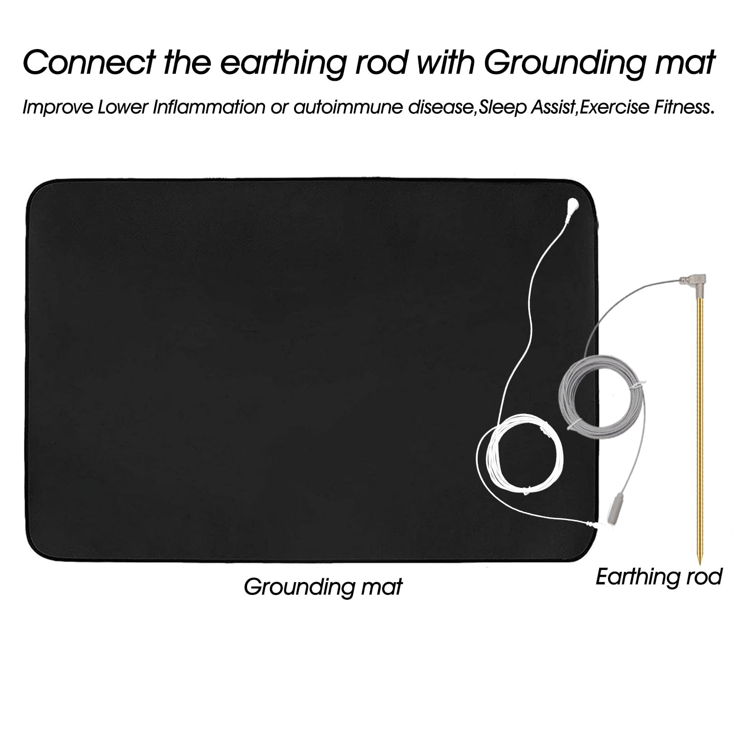 Grounding Rode Mua Brass Grounding Rod with 40ft Wire,Earthing Rod Great to Use with ...