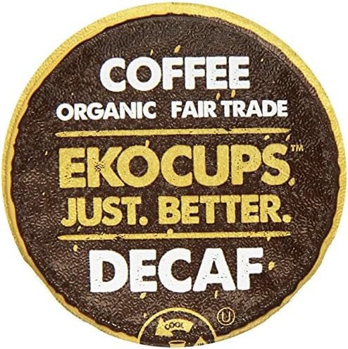 EKOCUPS Organic Artisan Coffee, Decaf , Light roast for Keurig K-cup single serve Brewers, 13g, 10 count