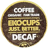 EKOCUPS Organic Artisan Coffee,  Decaf , Light roast for Keurig K-cup single serve Brewers, 13g, 10 count