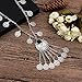 Zhenhui Ethnic Tribal Boho Beads Coin Fringe Necklace Long Belly Dance Bohemian Jewelry (Black)