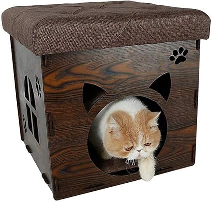 Repose Pieds Maison De Chat Pouf Coffre De Rangement Creatif Multifonction Lavable Pliable Pet Nest 4 Couleurs Color Brown Amazon Fr Sports Et Loisirs