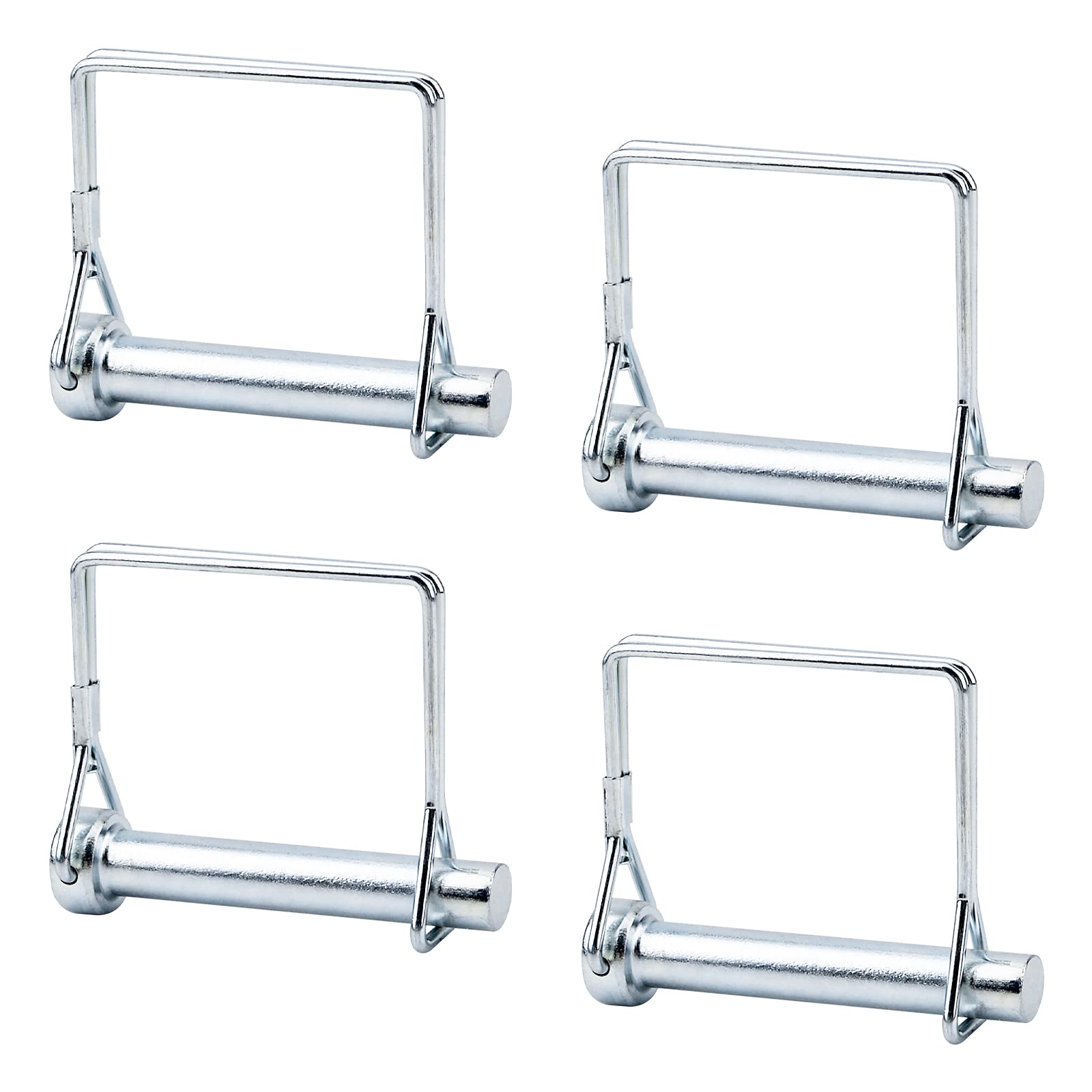 INCREWAY Wire Lock Pin,4PCS 10mm Carbon Steel Shaft Locking Pin Square Loop Wire Lock Pin for Track Farm Lawn(10×60mm)
