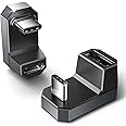 JSAUX 180 USB-C Adapter 2-Pack, 180-Degree Angle and Type-C to USB-A Converter, Ideal for Steam Deck, Switch, Laptops, Tablets, Phones - Grey
