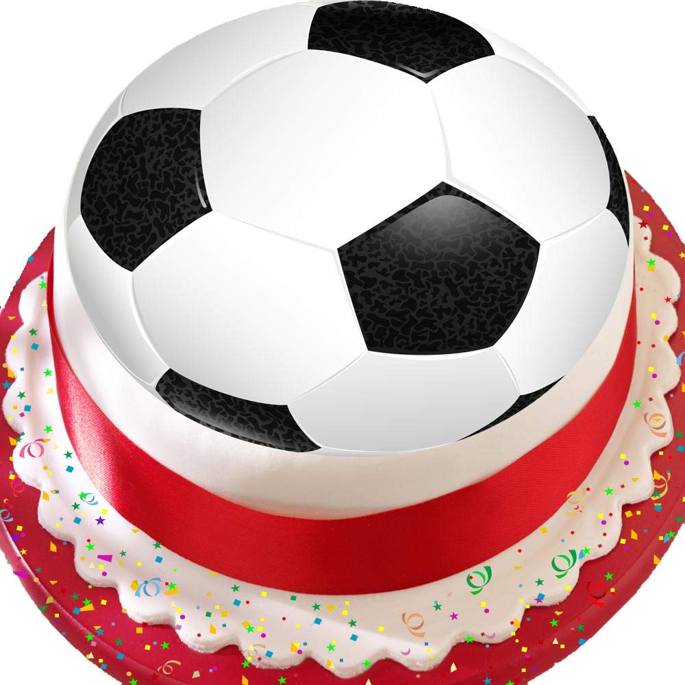 Football Black White Soccer Ball 7 5 Inch Birthday Precut Edible
