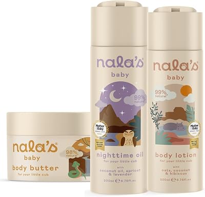 Nala's Baby Skin Bundle Body Butter Lotion Nighttime Oil Vegan Dermatologist