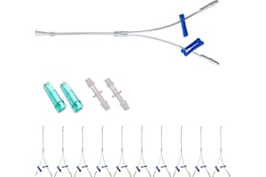 FOQITOXI 10 Pcs Tee Oxygen Tubes Splitter, 3 Ways Oxygen Tubing with Valve, Comes with Male/Female Connector