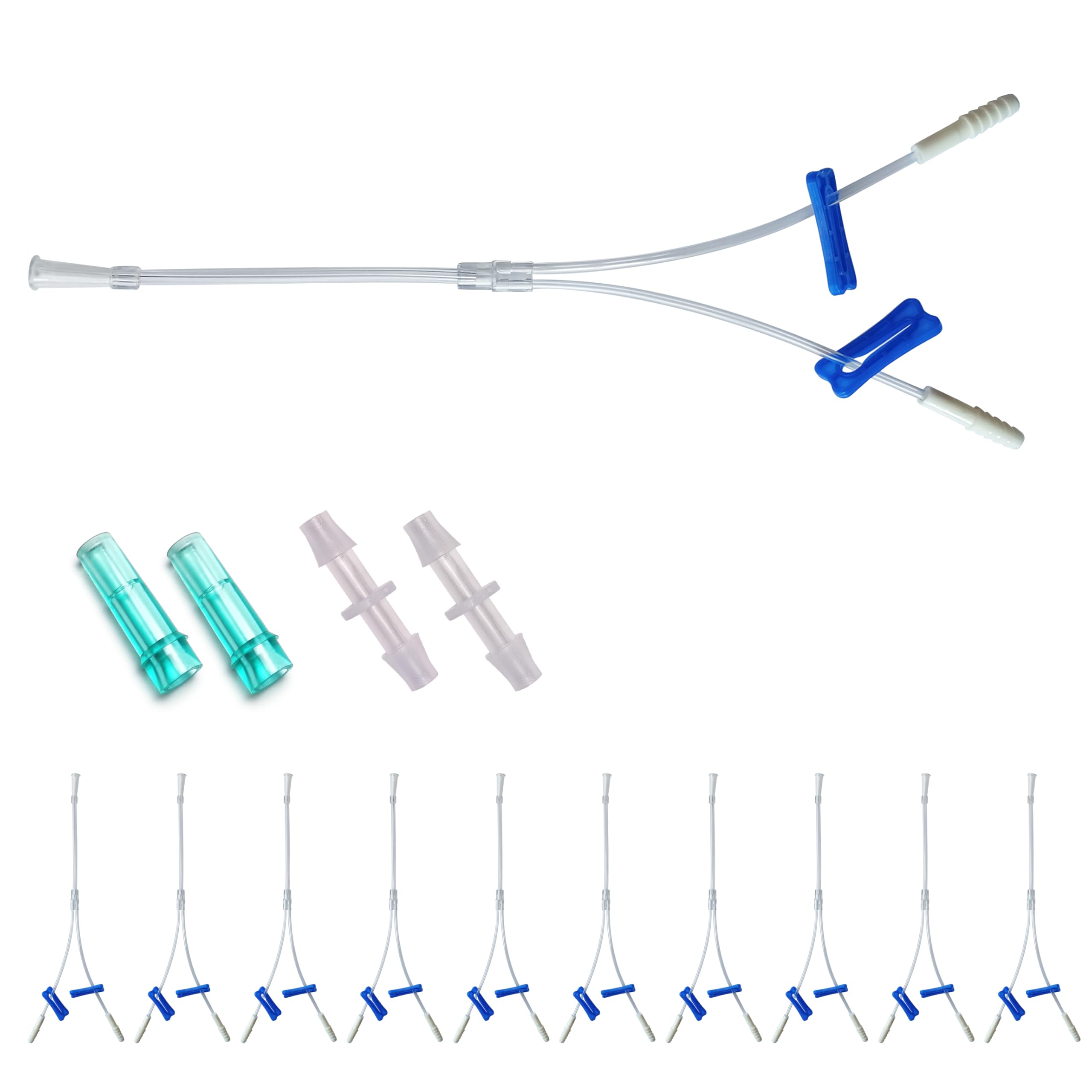 Photo 1 of 10 Pcs Tee Oxygen Tubes Splitter, 3 Ways Oxygen Tubing with Valve, Comes with Male/Female Connector