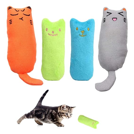 SwirlColor Catnip Toys for Cats Kittens, 4Pcs Catnip Chew Toy Soft