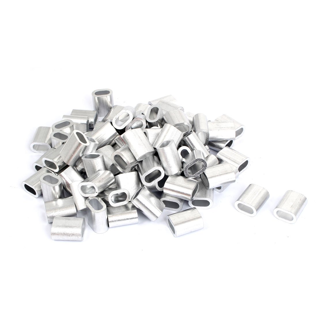 Sourcingmap for 6mm Steel Cable Aluminium Wire Rope Ferrule Crimping Sleeves 80pcs