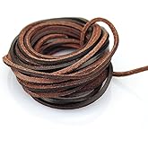 Amazon.com: GORGECRAFT 11Yds 3mm Flat Genuine Leather Cord String ...