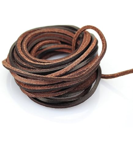 Picheng 3mm Flat Genuine Leather Cord - 5 Yards - Light Brown