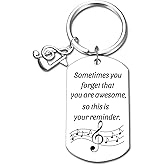 GiftYou Inspirational Music Keychain with Note - Metal Key Chain Appreciation Gift for Enthusiasts, Singers, Musicians