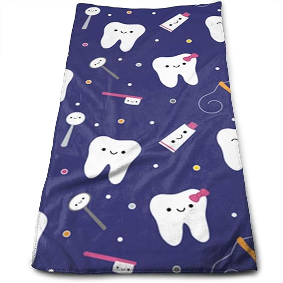 Doormat-bag White Teeth Microfiber Bath Towels,Soft, Super Absorbent and Fast Drying, Antibacterial, Use for Sports, Travel, 