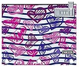 Vaultz Locking Binder Pouch, 9.7 x 8 x 1 Inches, Stripes/Heart (VZ03710)