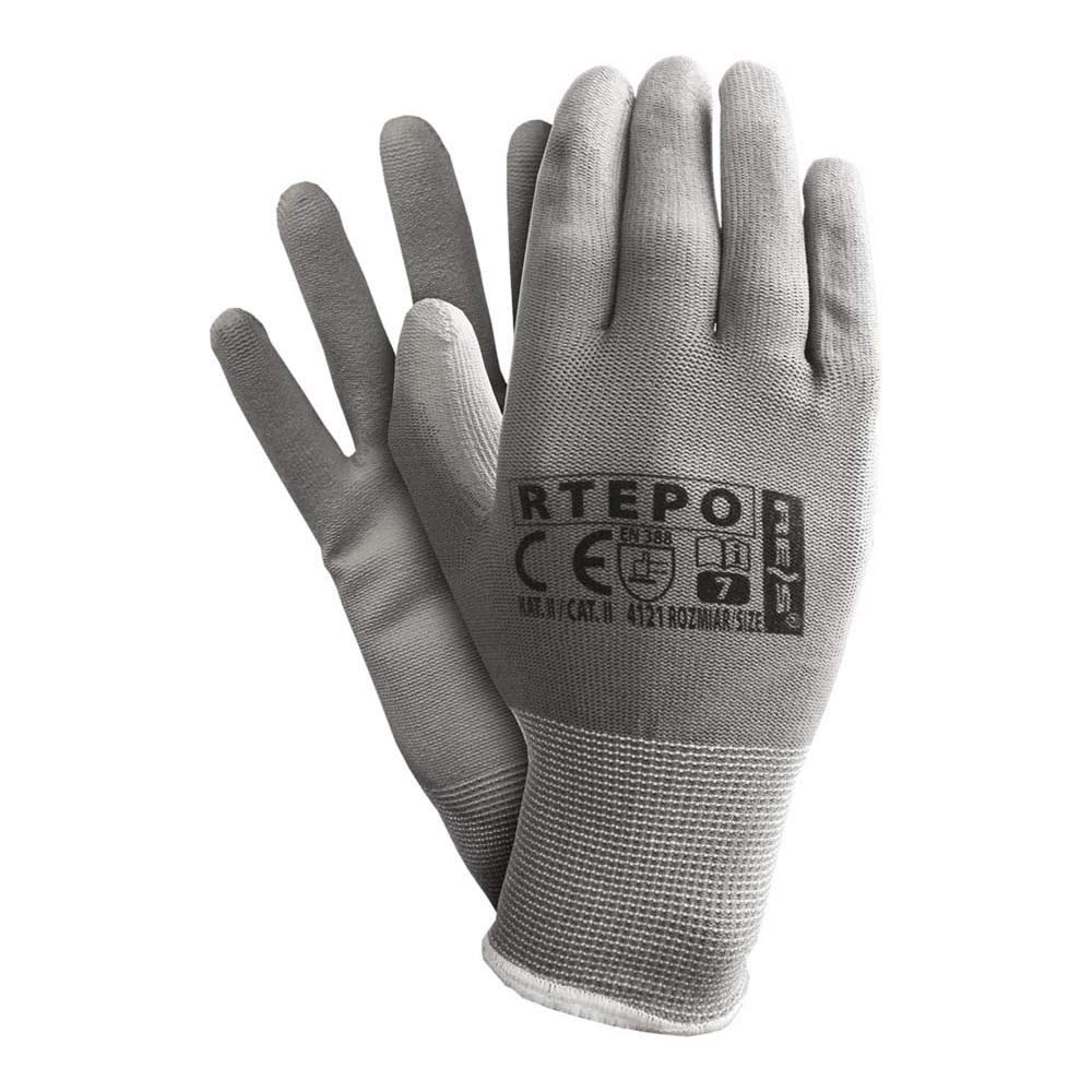 Reis Rtepo_Ss8 Protective Gloves, Steel-Grey, 8 Size, Pack of 12