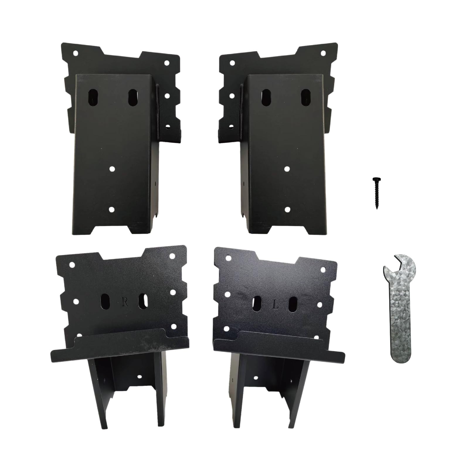 Photo 1 of 4x4 Outdoor Multi-Use Angle Brackets,Platform Bracket for Hunting Blinds, Shooting Shacks, Outdoor Platforms,Deer Stands,Set of 4 Black