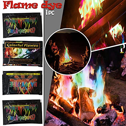 1PC Flame Stain Colorful Create Colorful and Vibrant Flames for Fire Pit Flame Stain Colorful Flame Color Changing Powder Party and Festival Supplie Rainbow Mystic Flames