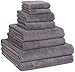 Home&Plan 8-Piece Premium Towel Set,%100 Turkish Cotton, 4 Bath Towels 2 Hand Towels and 2 Wash Cloths, Super Absorbent Ultra Soft Luxury Towels for Bathroom, Hotel, Gym and Spa - Grey