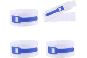 4pcs Foley Catheter Leg Straps with Anti-Slip Silicone Strip, 63x5cm/24.8x1.97in Nylon Secure Urinary Catheter Stabilization 