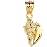 Sea Life Collection Dainty 14k Yellow Gold SeaShell Charm Pendant