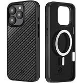 MONOCARBON Real 3K Carbon Fiber Case for iPhone 16 Pro, Military Grade 6.3 in Dropproof Hard Cover Compatible with MagSafe,Heavy Duty Case with Camera Protection & Wrapped Edge