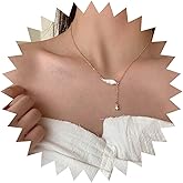 Allereyae Vintage Crystal Drop Y Necklace Teardrop Crystal Pendant Necklace Boho Feather Y Lariat Necklace Gold Angel Wing Choker Necklace Jewelry for Women