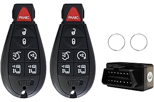 ADAURIS 2PCS Key fob Keyless Entry Remote Key Fob Replacement Chrysler Town and Country Dodge Caravan 2008-2016 Routan, 7bottons (M3N5WY783X 433Mhz)