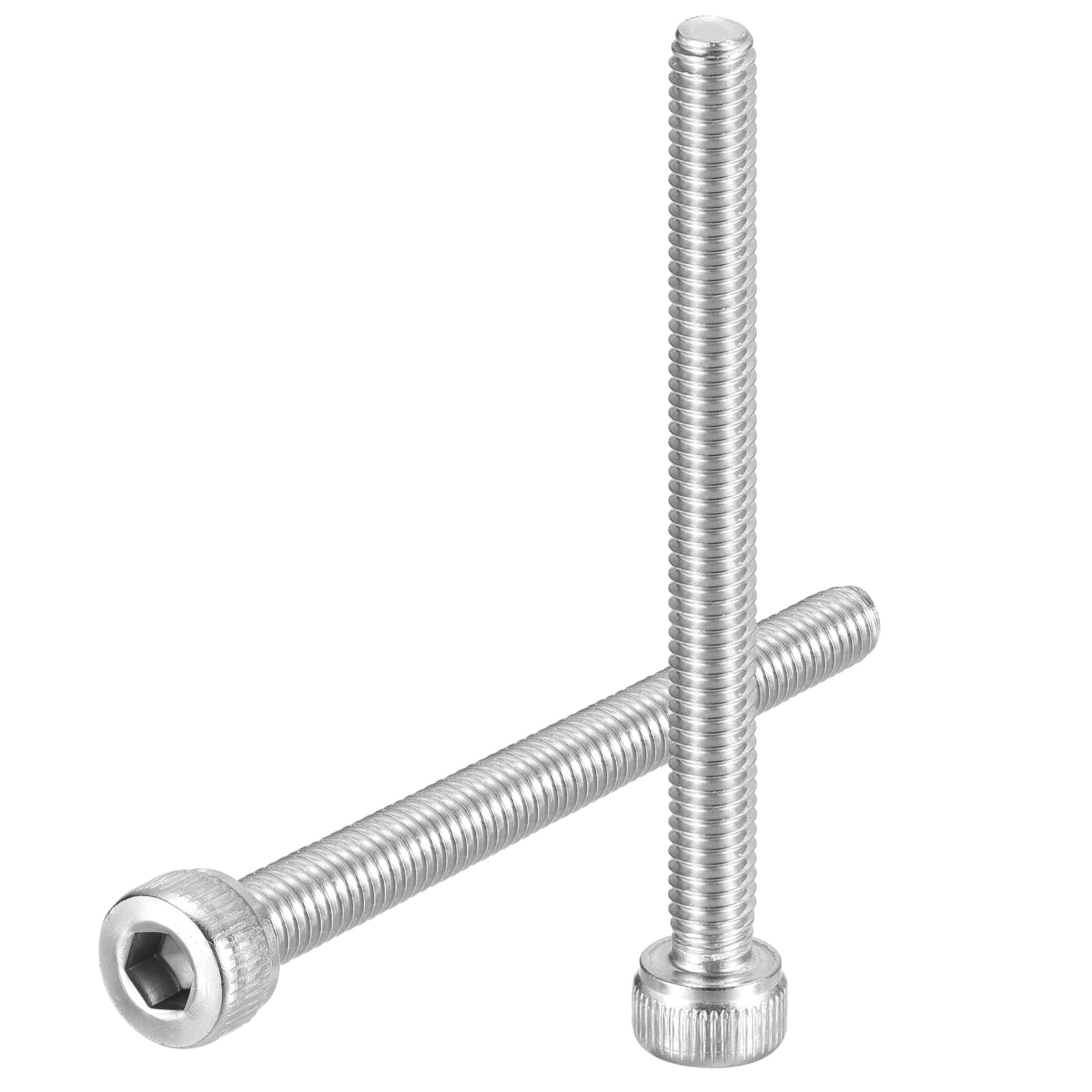 uxcell Hex Socket Bolts (M4-0.7x45), 304 Stainless Steel Hex Socket Drive Screw, Silver Tone, 50 Pcs