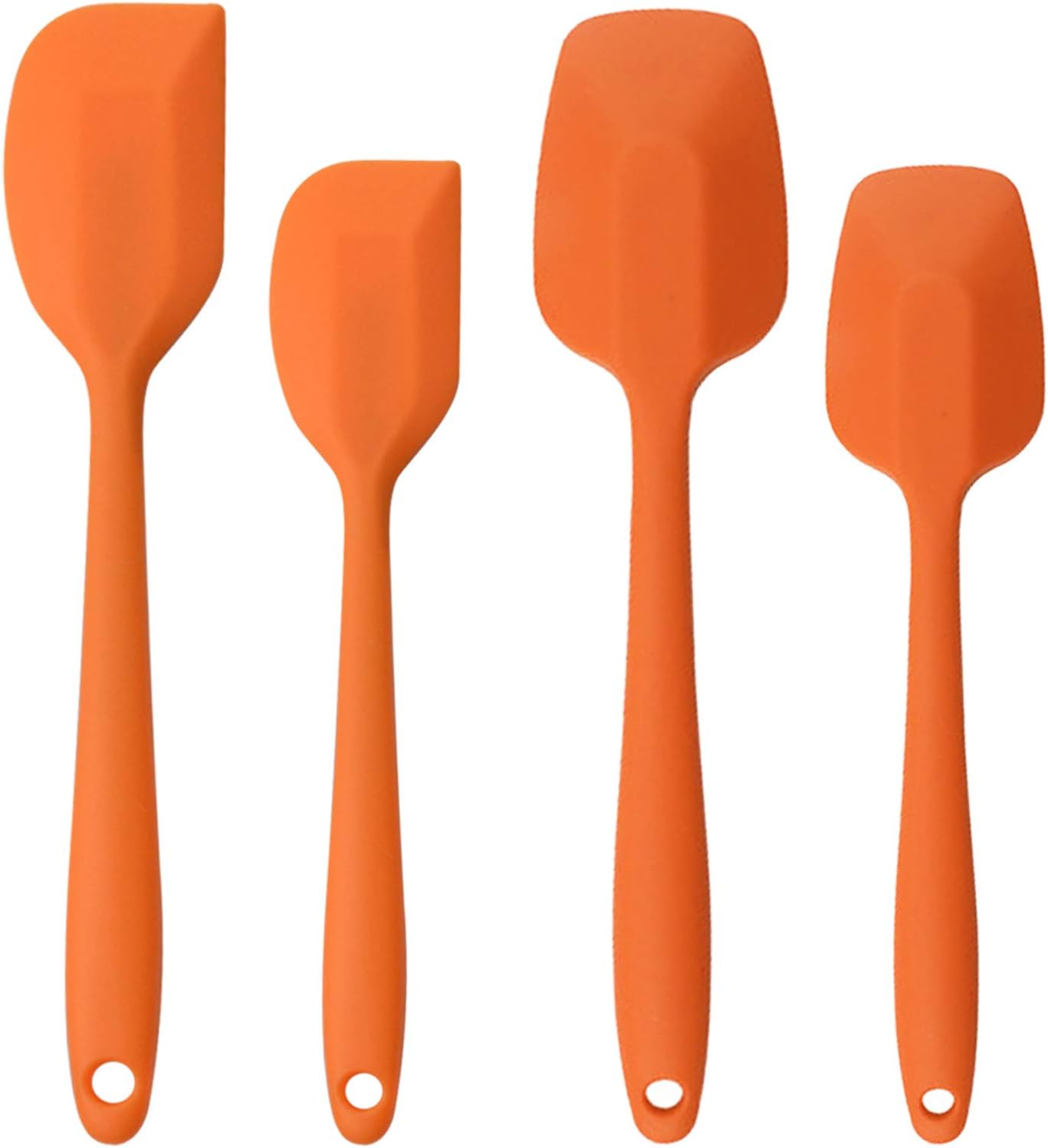 Silicone Spatulas Set, Rubber Spoon Spatula Heat Resistant Spoonula One Piece Design Seamless Spatula Non-Stick Scrapers Baking Mixing Tool (Orange): Kitchen & Dining