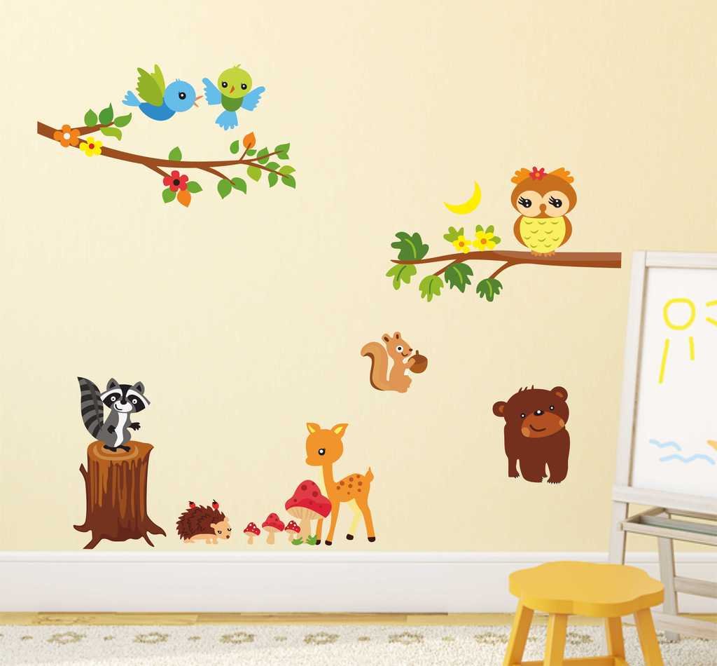 Decals Design 'Lovely Jungle Theme' Wall Sticker (PVC Vinyl, 50 cm x 70