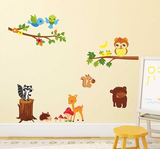 Decals Design 'Lovely Jungle Theme' Wall Sticker (PVC Vinyl, 50 cm x 70