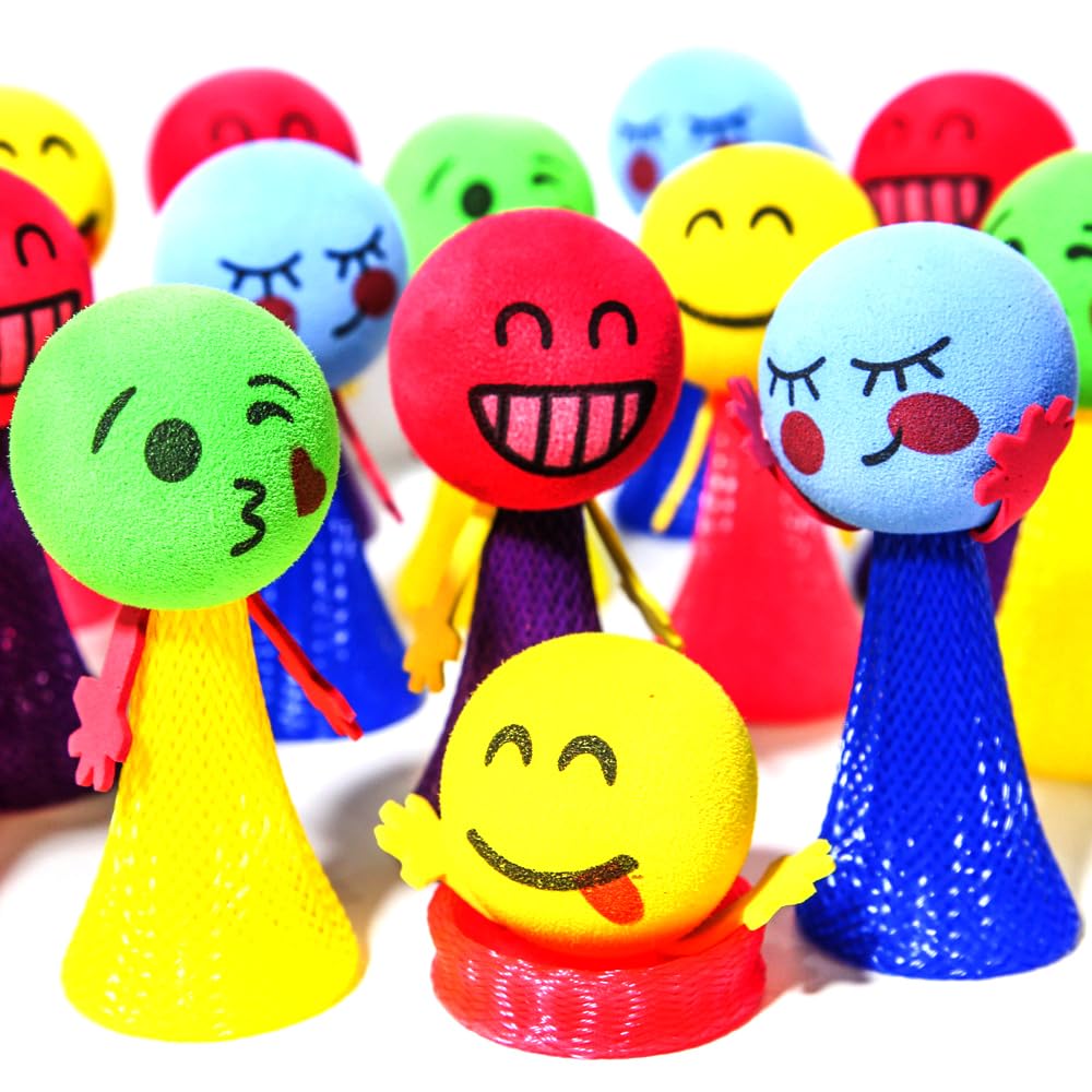 PROLOSO Jumping Popper Colorful Spring Launchers Bouncy Toy Balls 24 Pcs