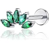 BelezaDosas G23 Titanium Labret Studs Threadless Push-in Labret CZ Press Fit 16G 6mm 8mm Lip Cluster Tragus Helix Medusa Cartilage Monroe Push Back Earring Piercing Jewelry for Men Women