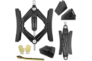 VONLX Camper Wheel Chock Stabilizer&Solid Heavy Duty Rubber Wheel Chocks 2 Pack, RV X Chocks Wheel Stabilizer, Heavy Duty RV Stabilizer Wheel Chock Anti-Move Tire Wheel Chock with Ratchet, Hex Socket