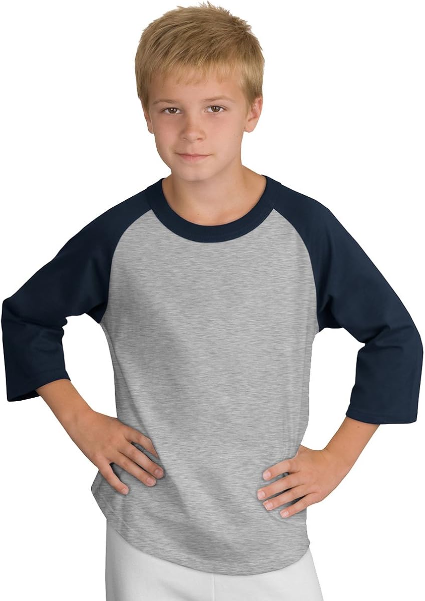 navy and white baseball tee