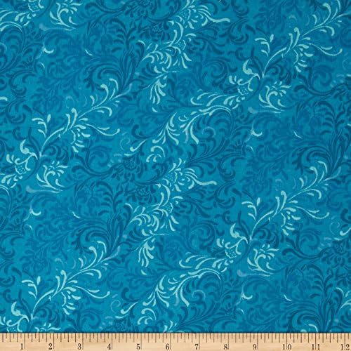 Essentials 108in Wide Quilt Back Flourish Blue Fabric By The Yard