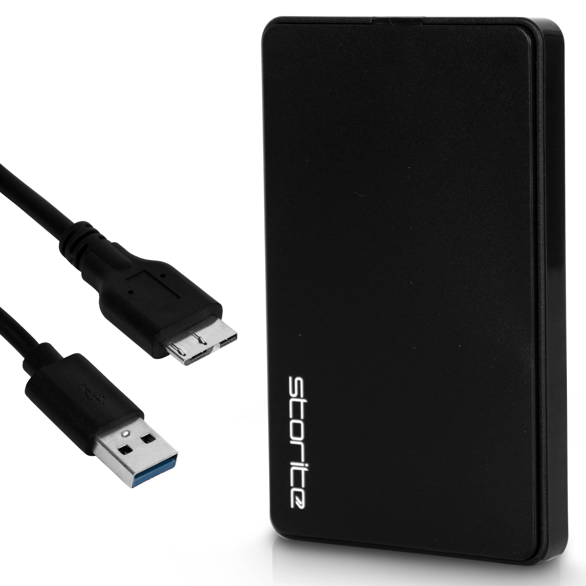 Storite External Hard Drive 1TB USB 3.0 Portable Storage with 5 Gbps Transfer Speed, 2.5-Inch ABS Plastic Build for Laptop, PC, Mac, Android, Gaming Console, Black