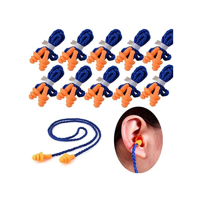 Quality Reusable Earplugs 100 Pair - Corded Calmer Silicone Ear Plugs for Shooting Range Noise Reduction Motorcycle…