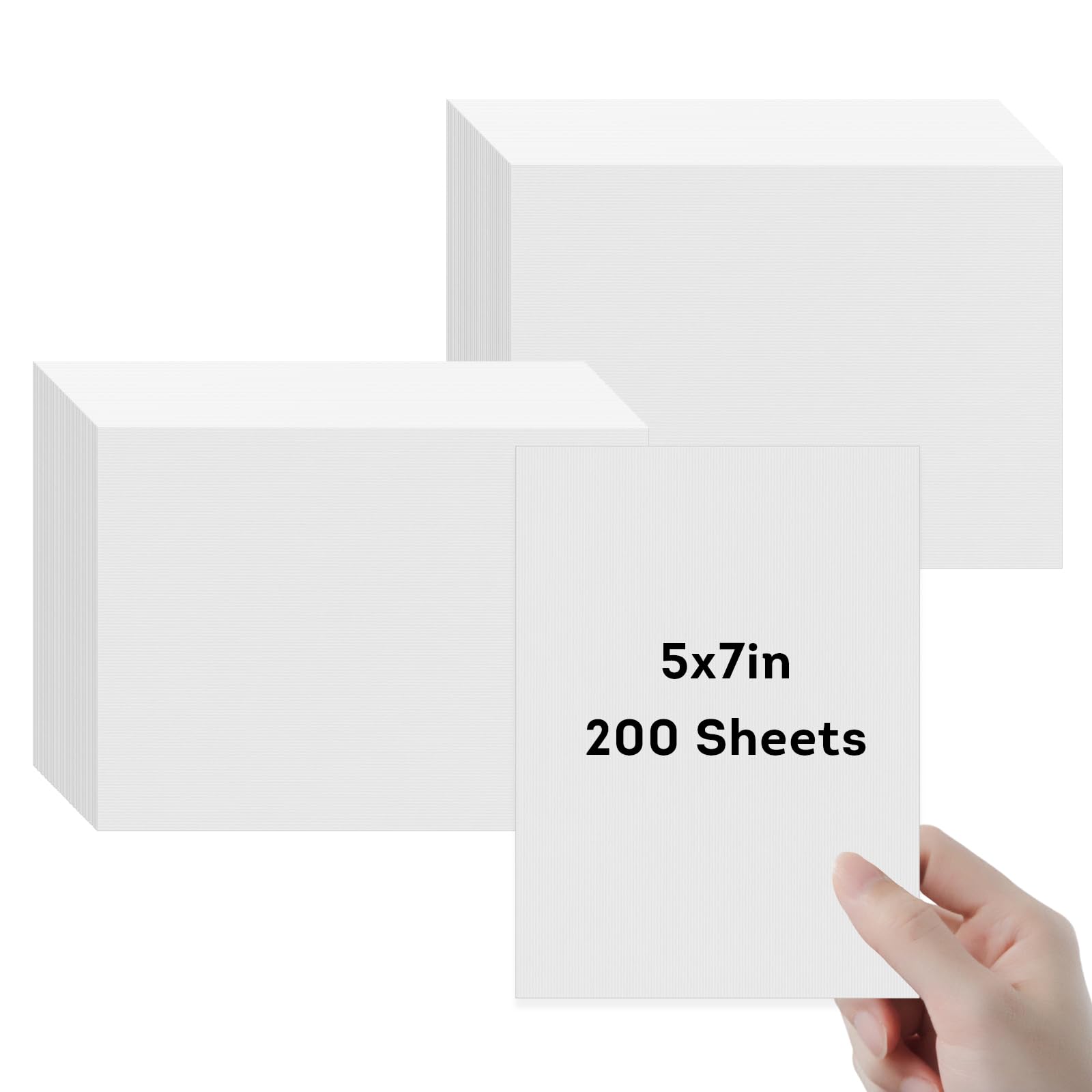 Photo 1 of 200 Sheets 5x7 cardstock White 92 lb Cover, Linen Textured Cardstock invitation paper for Card Making, Postcards, Greeting Cards, Birthday Party, Wedding Invitation DIY Projects