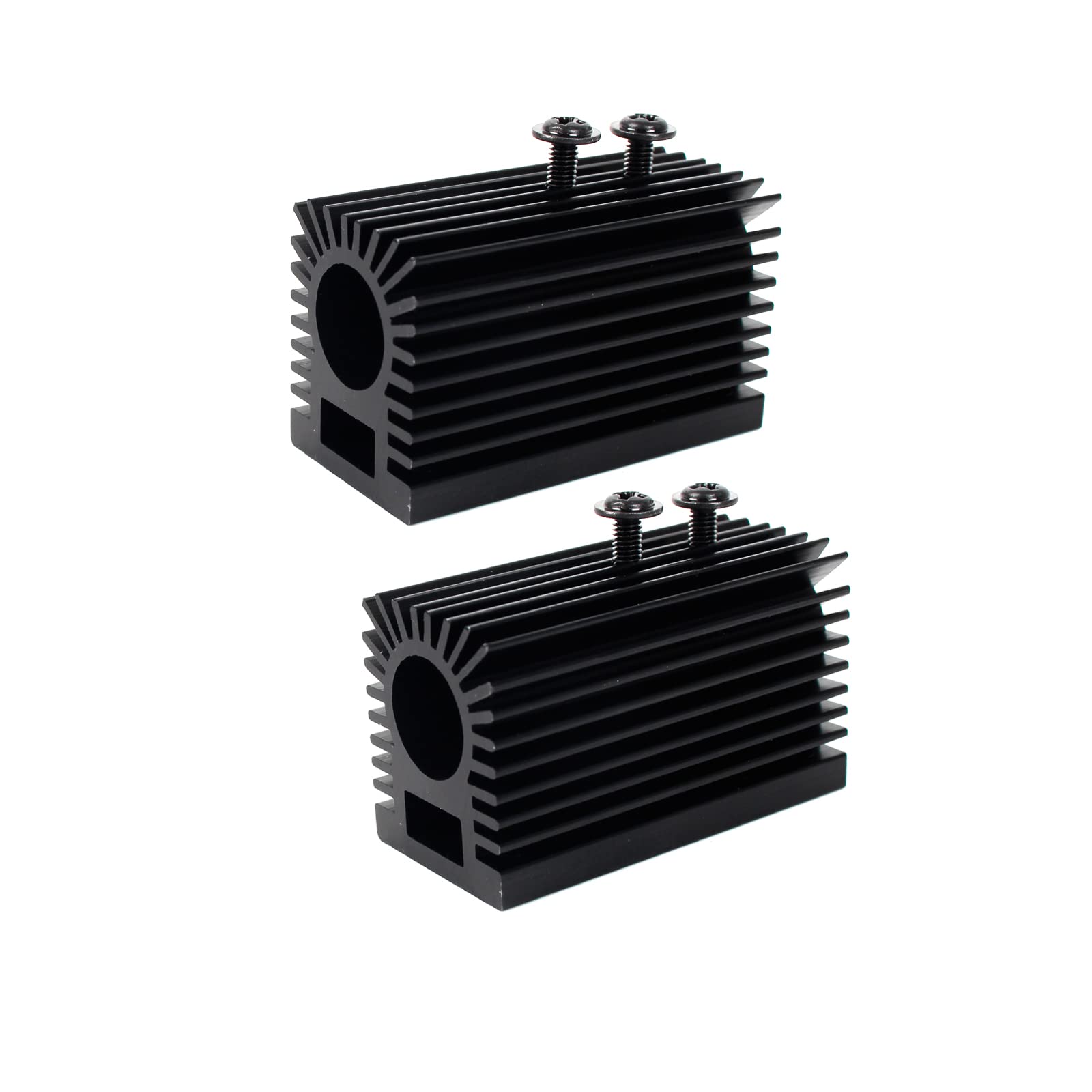 Black All -Aluminum waterworking seat Lidar Set Heat Sink Bracket Laser Fixed Bracket for 12mm Laser Module（1.78″×0.9″×1.06″） (2pack)